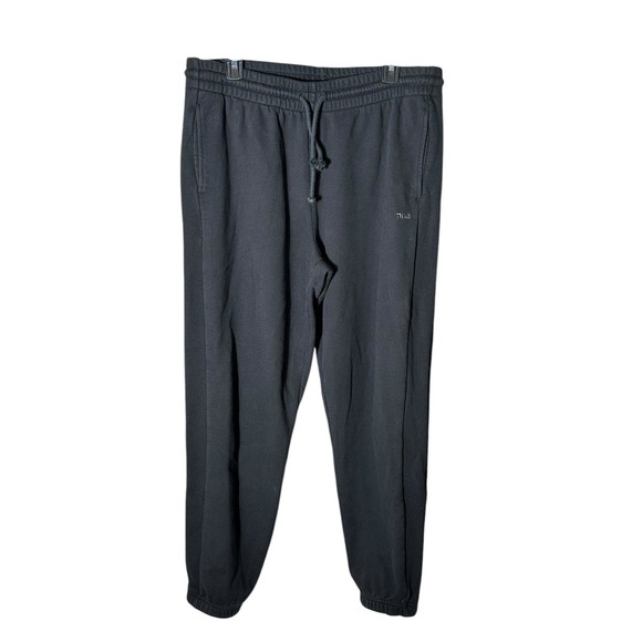 Aritzia TNA Cozy Fleece‎ Sweatfleece Sweatpants Joggers Pants Large Black #A11-1 - Picture 1 of 11